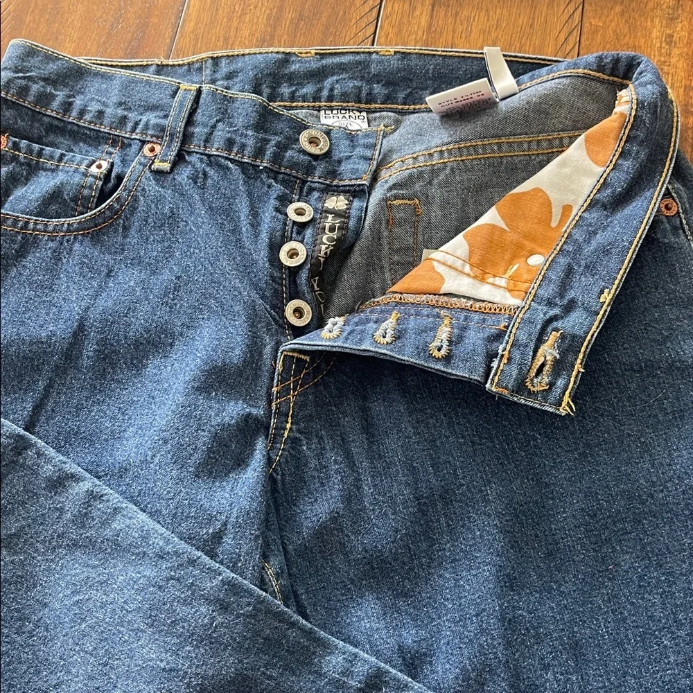 Vintage Lucky Brand Dungarees Easy Rider bootcut blue jeans 6/28 USA made Y2K - Picture 2 of 12